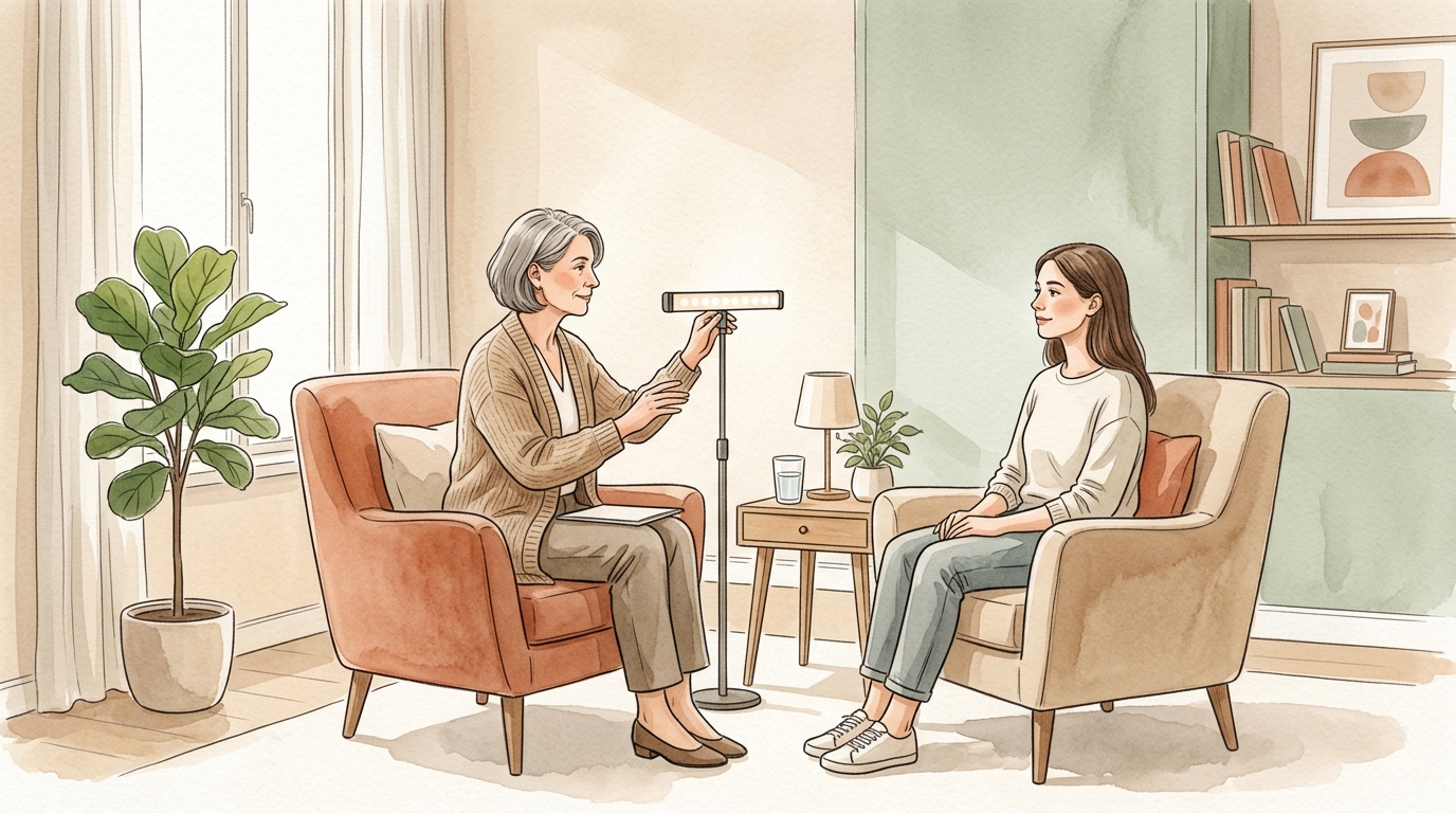 جلسه درمان EMDR با حضور درمانگر آموزش‌دیده و محیط امن درمانی